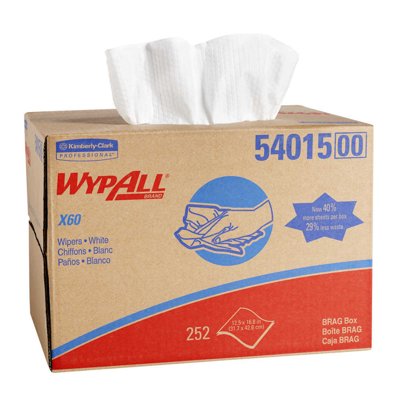 WIPER WYPALL TERI 12.5X16.8 1 PLY WHITE 252/CS - Wipers: Clean Room